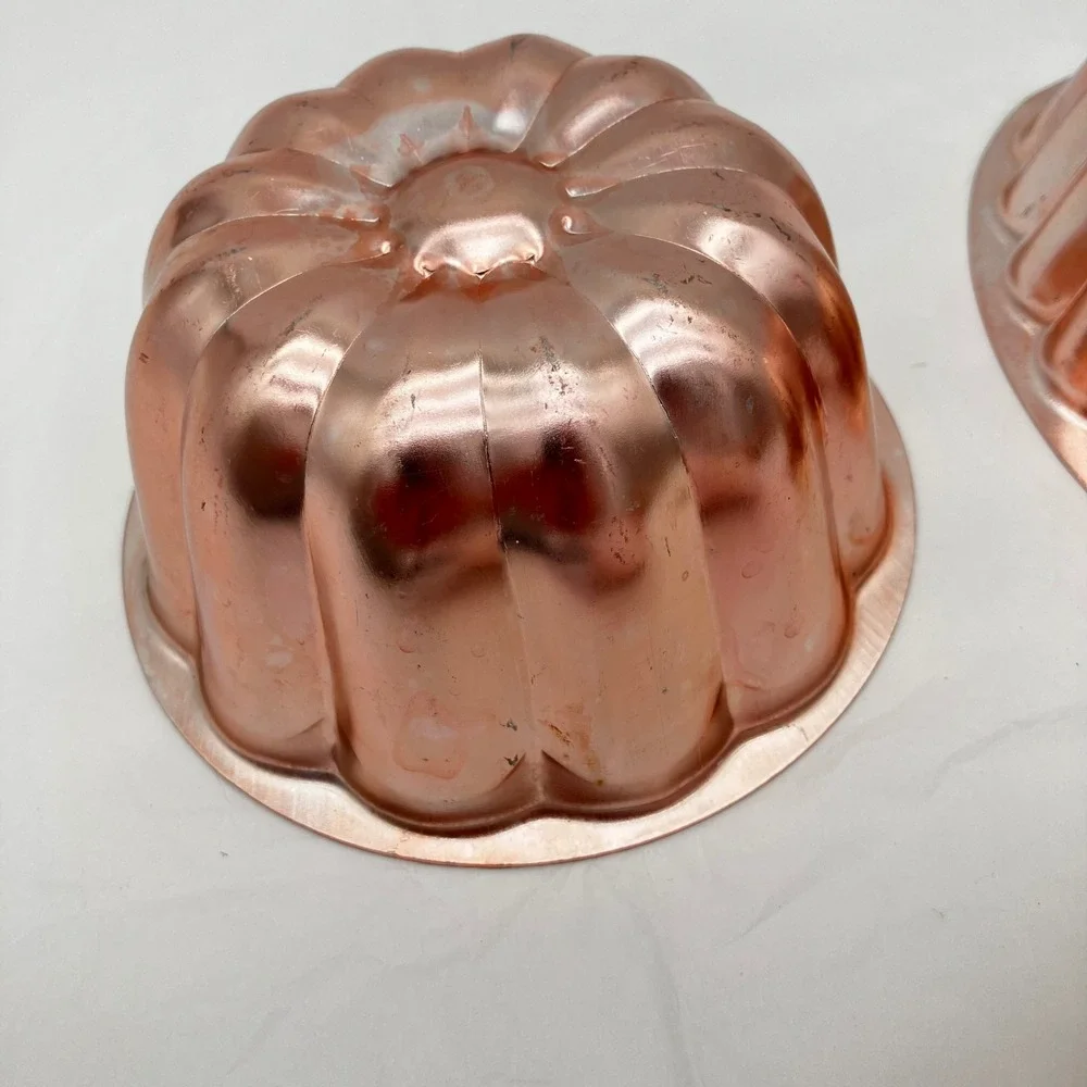 Vintage Copper Jello Molds Set of 3 Fleur-de-lis Decorative Wall Hanging Decor